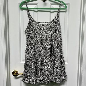 Black & white floral mini dress